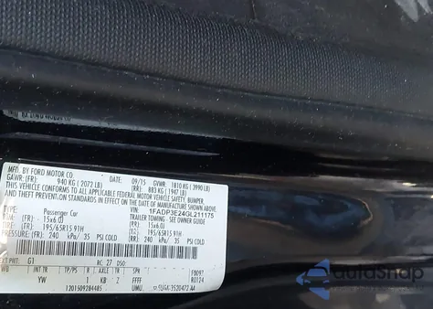 2016 Ford Focus S из США, поврежденный, VIN 1FADP3E24GL211175